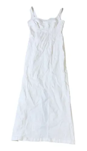 Fore Size Small Elegant Contemporary White Sleeveless Dress Midi Square Neck