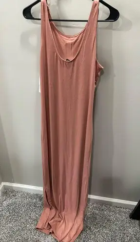 JustFab NWT  Women Large Pink Scoop Maxi Sleeveless Dress