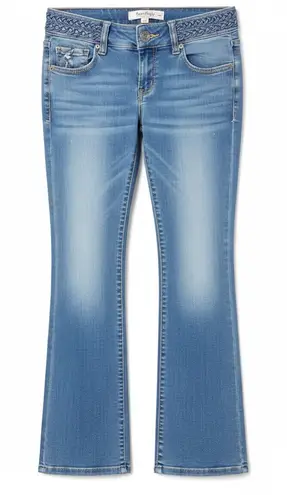 Freestyle Revolution Women’s Low Rise Bootcut Jeans with Braided Waist Accents