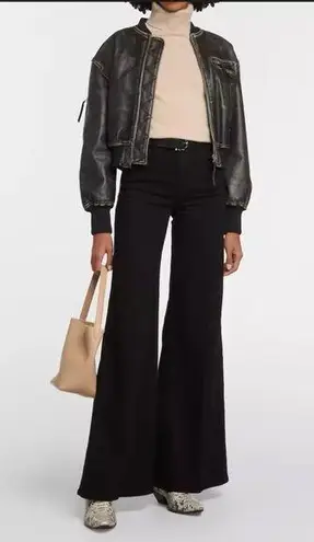 Frame Denim Le Baggy Palazzo Wide Leg Flare Black Jeans Size 26