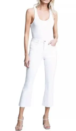 L'Agence New Kendra High-Rise Crop Flare Jeans White, Size 28 New w/Tag $275