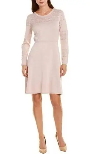 Julia Jordan Fit & Flare Knit Sweater Dress Long Sleeve Blush Size M, New w/Tag