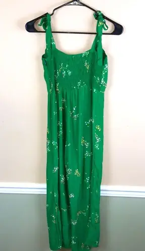 Faithfull the Brand Women’s Ellsa Green Floral Print Shoulder Tie Jumpsuit