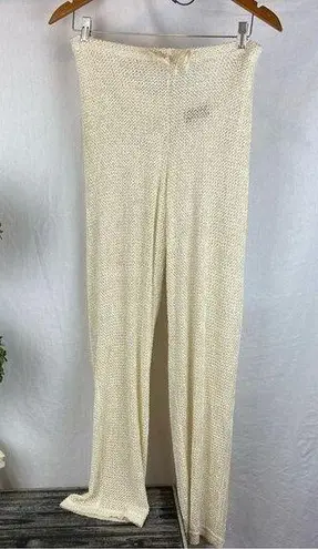 Gloria Vanderbilt Ivory Sheer Drawstring Waist Beach Lounge Pants L