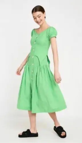 HOUSE OF SUNNY Rustic Cold Shoulder Dress Garden Green Green Size 4