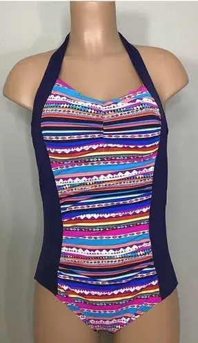 Anne cole New. navy and stripe swimsuit. Size 16W. Retails $119