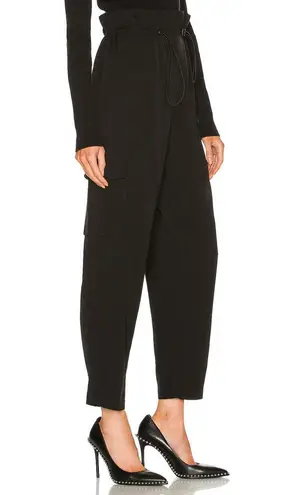 H:ours Black Baggy Paperbag Cargo Pants XS Streetwear Revolve Ankle $178 NEW