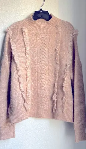 Loft Fringe Cable Sweater