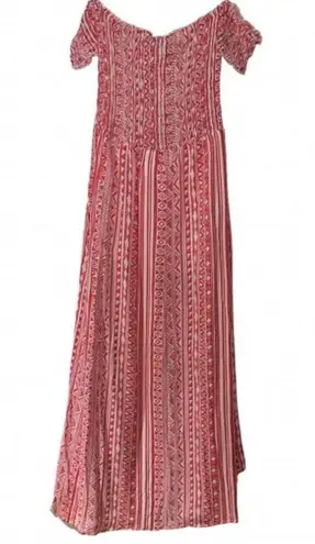 Salty Lemon PINK CREAM GEOMETRIC BOHO HI LOW DRESS SMALL