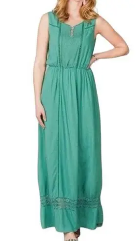 Matilda Jane Down in the Valley Green Sleeveless Maxi Dress size Medium