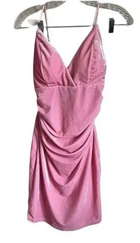 None Unbranded Bubblegum Pink Velour Body Con Mini Dress