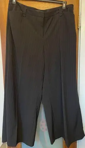 Lane Bryant  Women Black Silver Threaded Extra Wide Leg Dress Pants Size 20