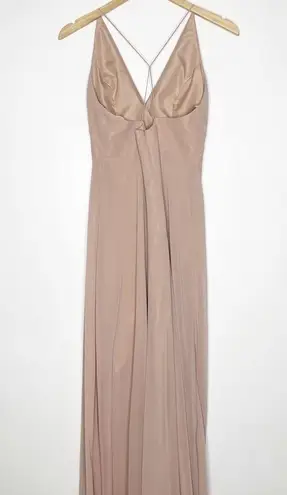 Jenny Yoo Farrah Ruffle Chiffon Gown Pink Size 8