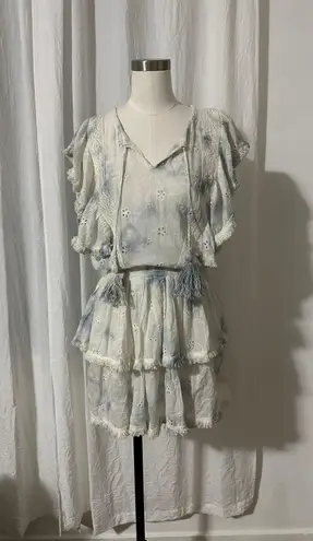 Surf Gypsy Ruffle Mini Eyelet Tie Dye Dress