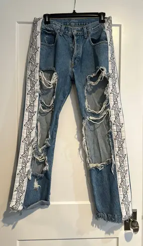 LF Jeans Distressed Ripped With logo On Side