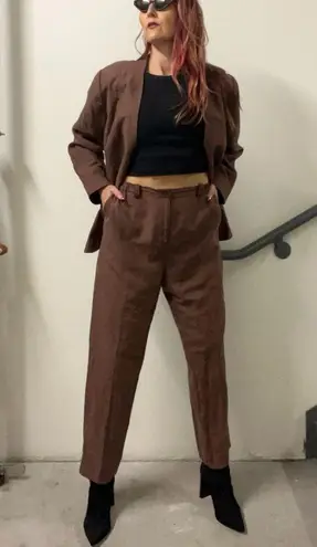 Bloomingdales Vintage Bloomingdale’s Chocolate Brown Silk Suit Set