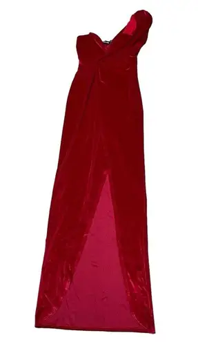 Pretty Little Thing  Cocktail Dress One Shoulder Maxi Dress Velour