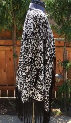 Ella Moss Black/White Fringe Cardigan Size S