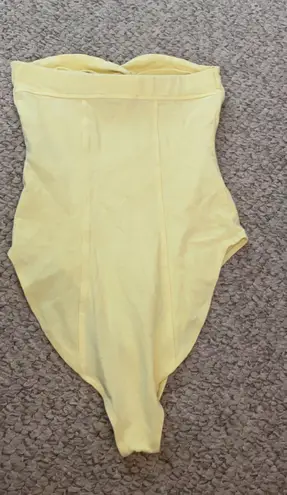 Forever 21 Yellow Strapless Bodysuit