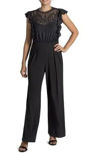 Julia Jordan Black Lace Bodice Jumpsuit Size 4