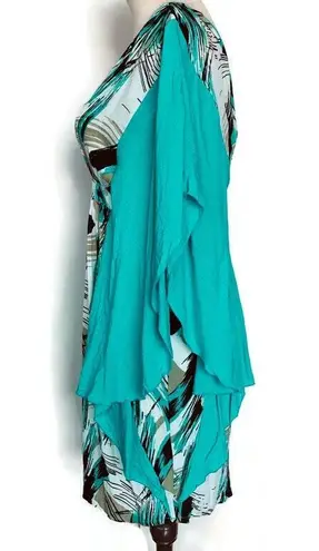Solemi Tropical Kaftan Dress Turquoise One size Blue