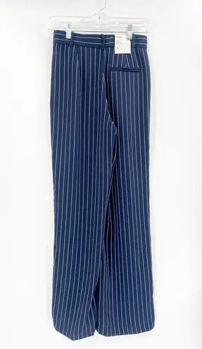 Babaton Sadiki Wide Leg High Waisted Blue Striped Pants Size 0