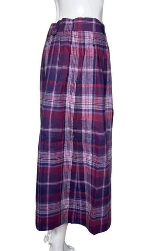 Orvis  Skirt Womens 10 Purple Plaid A-Line Vintage Bohemian Preppy Academia