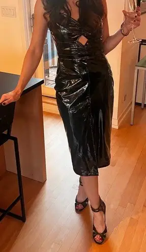 L’Amour Vegan Leather Dress ASHLEY PARK x RTR Black Size 0