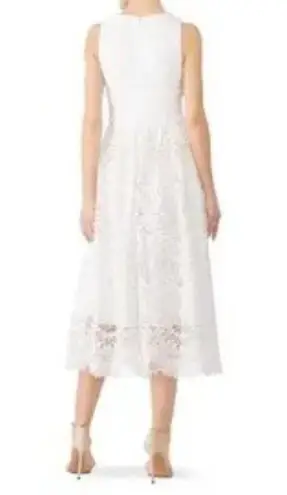 Shoshanna Midnight Christabella Dress Lace Hourglass Sleeveless V-Neck White 2