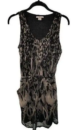 Bar III  Women's XS Sleeveless Black White Animal Print Dress Elastic Waistband