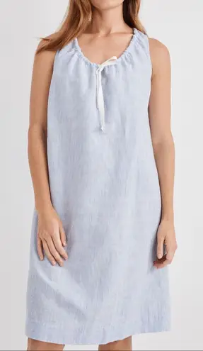 Haven Well Within linen blend pinstripe blue sleep dress coverup small