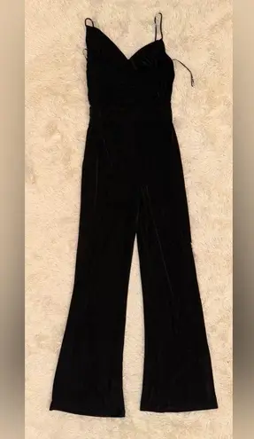 NWOT Misha Collection Moira Cowl Neck Pantsuit jumpsuit wide leg Black sz S