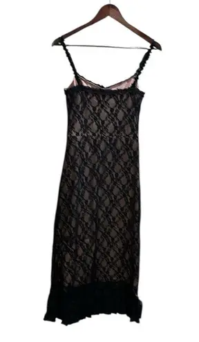 NWT Commense Size Small Lace Patchwork Cami Midi Dress Black
