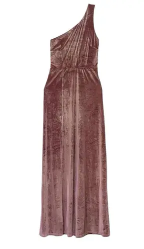 Baltic Born Tatiana Velvet One Shoulder Maxi Dress Rose Pink Size XS Wedding