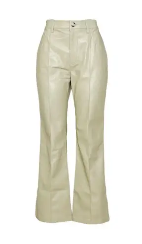 NANUSHKA Zoey Vegan Leather Cropped Flare Trousers, Pebble, Large