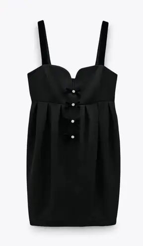 ZARA NWT  Black Jewel Strappy Mini Dress M