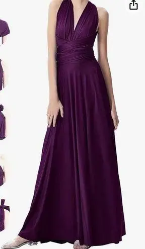 Clothink Convertible Halter Maxi Dress Purple Size XL