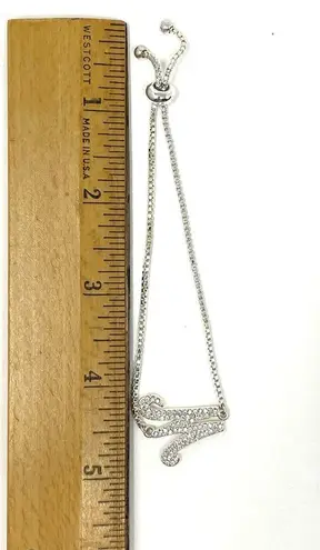 “M” initial silver tone bracelet, NWOT