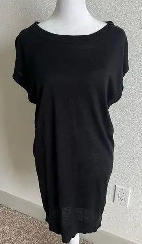 Zadig & Voltaire Deluxe Black Relaxed Tunic Silk Cashmere Midi Dress