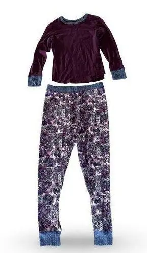 Cuddl Duds  Purple Pajama Sleepwear Two Piece Set