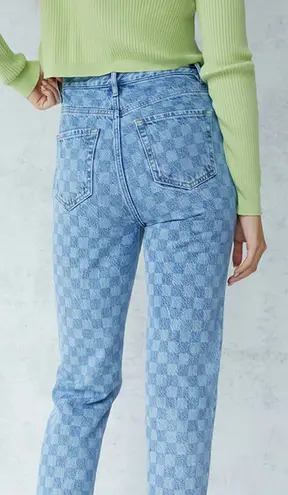 PacSun Eco Checkerboard High Waisted Straight Leg Jeans