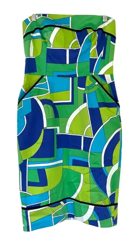 Maggy London  NWT $118 Geometric Print Strapless Sheath Dress Women Size 6 - Image 1