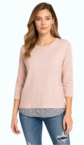 Boden Light Pink Layered Hem Blouse Women’s Size M Soft Casual Top Size M