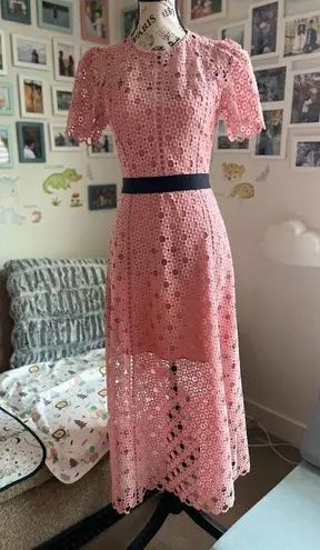 Sandro Paris Floral Lace Midi Dress