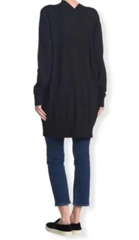 Sweet Romeo Simple Open Drape Pocket Knit Mid Thigh Length Cardigan S