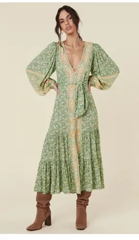 SPELL Madame Peacock Gown in Emerald Green Size XXS