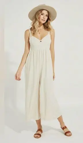 Gentle Fawn Women’s Tropez Cream Jumpsuit Natural Linen Size L