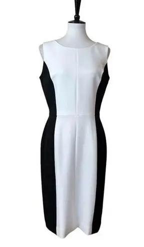 Preston & York Women’s Dress Sheath Classic Black White Color Block Size 8