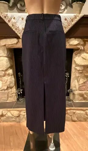 Grey Lab Pinstripe Maxi Dark Navy Skirt