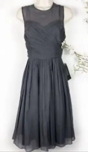 NWT J.Crew Clara Women’s Grey Sleeveless Lining Silk Chiffon Dress Size 0 Gray